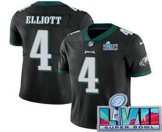 Men & Women & Youth Philadelphia Eagles #4 Jake Elliott Limited Black Super Bowl LVII Vapor Jersey